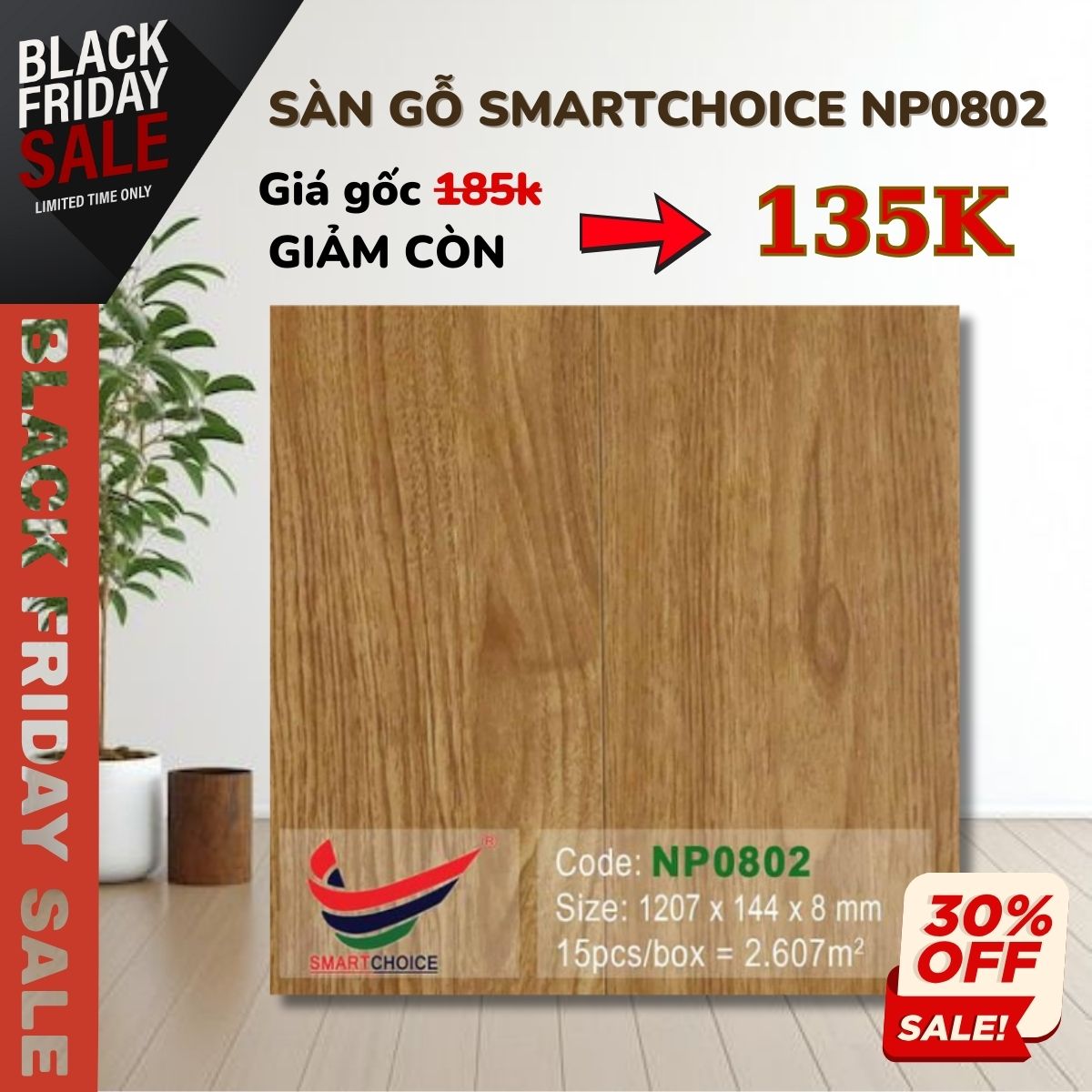 Sàn Gỗ Smatchoice NP0802 Khuyến Mãi