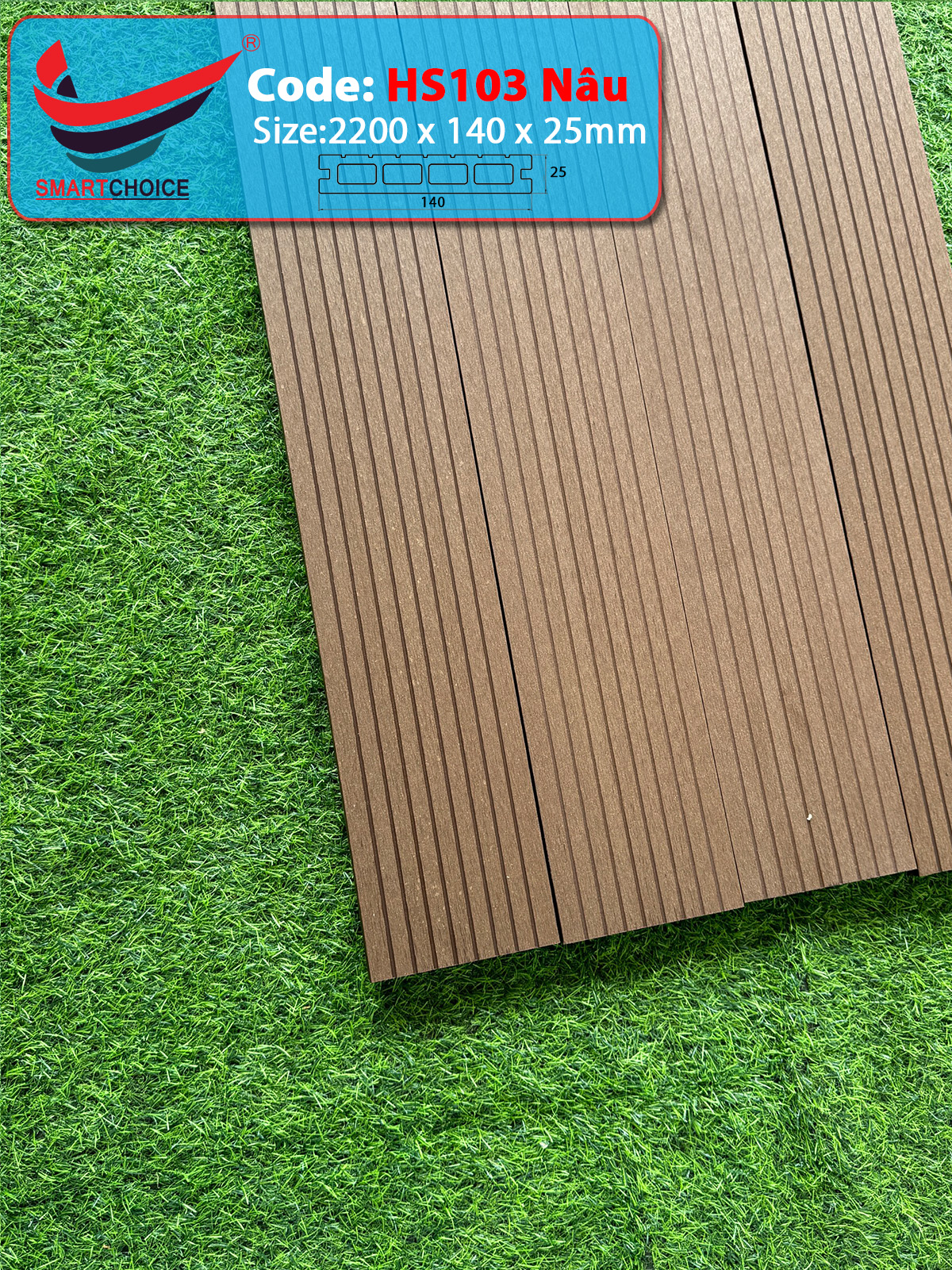 Sàn Gỗ Ngoài Trời HS103 Nâu - Ảnh 3